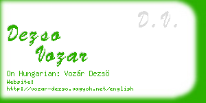 dezso vozar business card